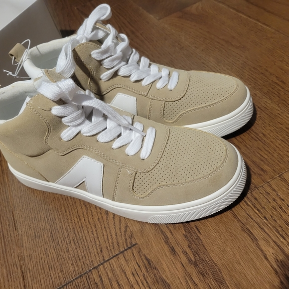 Shoes - Tan High-Top Sneakers